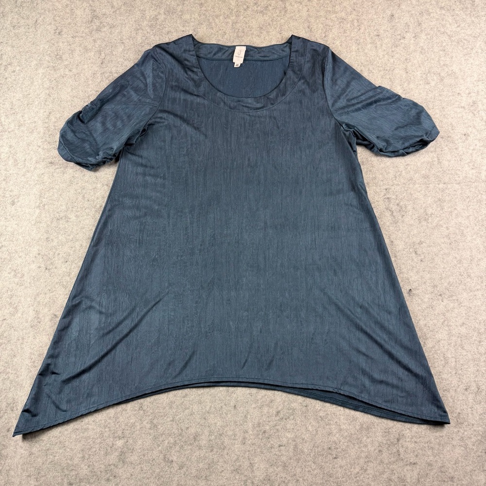 JONES NEW YORK MATERNITY TOP/BLOUSE SIZE EXTRA SMALL SOLID BLUEGREEN SCOOP NECK